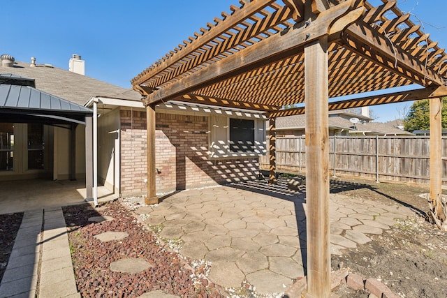 1306 Woodmont Dr, Allen, TX 75002 - view of patio / terrace with fence and a pergola