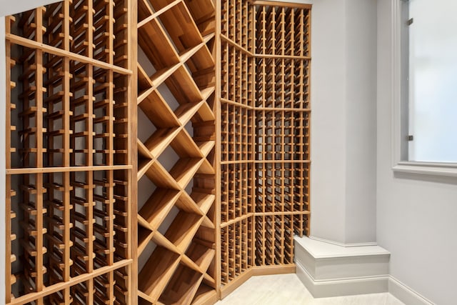 view of wine cellar