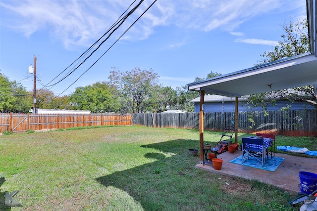 view of yard with a patio