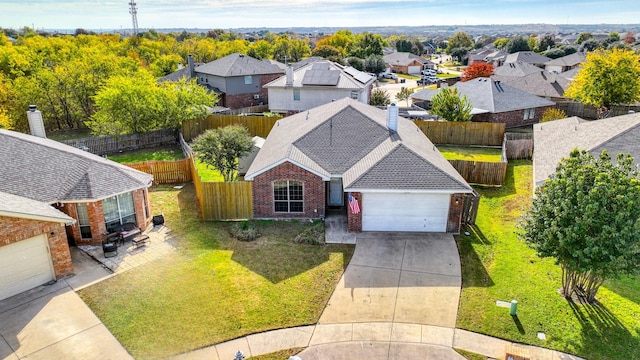 aerial view featuring a residential view