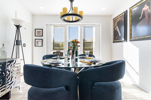 dining room featuring a chandelier