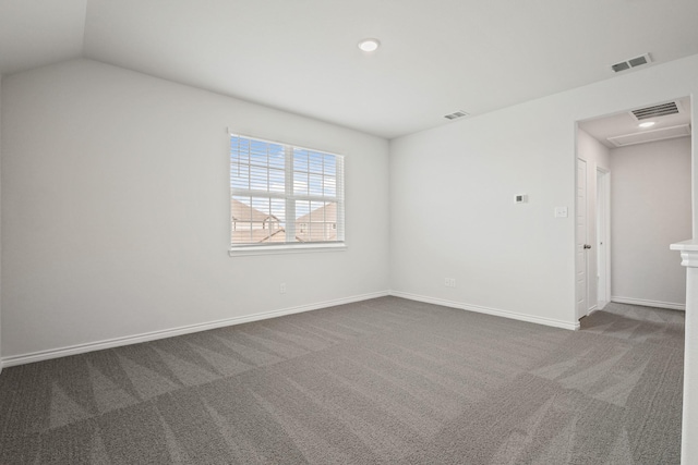 2412 Dahlia Dr, Fort Worth, TX 76123 - carpeted spare room featuring baseboards, vaulted ceiling, and recessed lighting