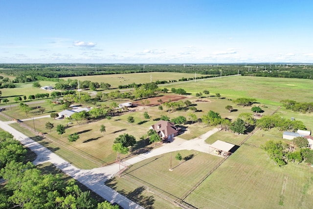 drone / aerial view with a rural view