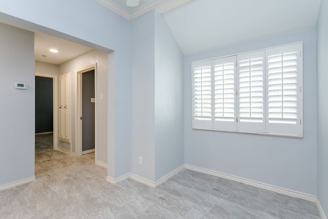 unfurnished room featuring ornamental molding