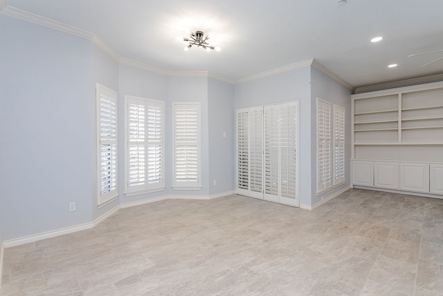 interior space featuring ornamental molding