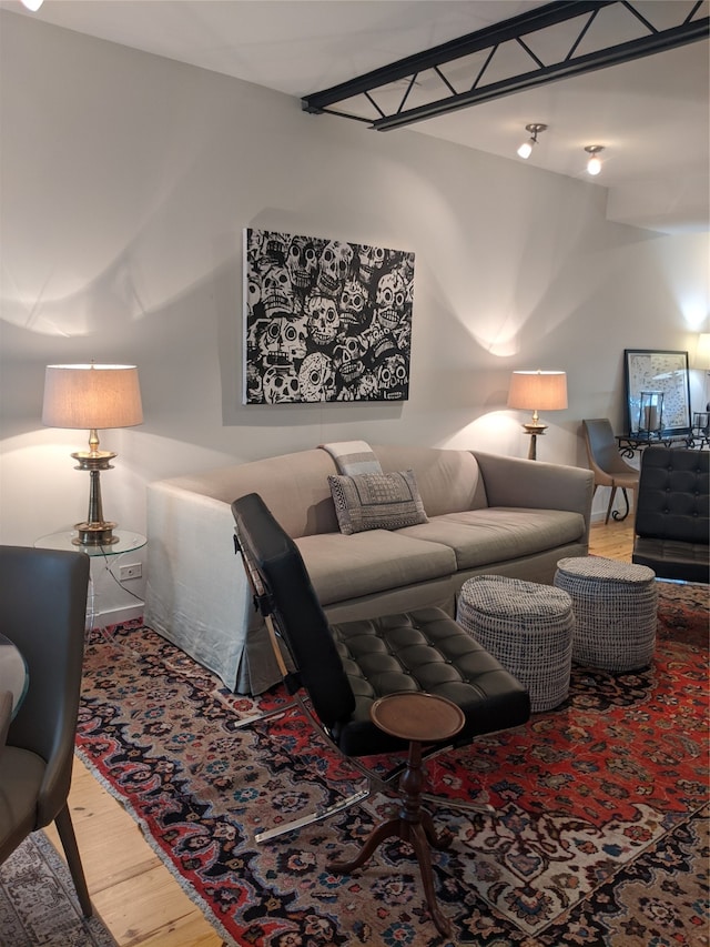 living room featuring hardwood / wood-style flooring