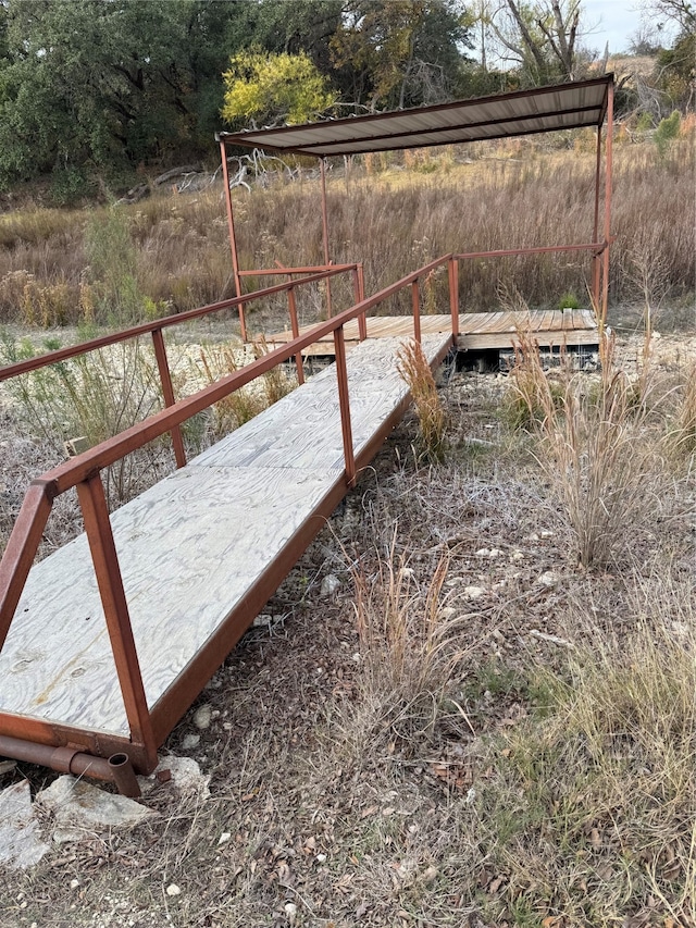 view of dock area