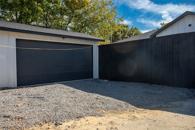 view of garage