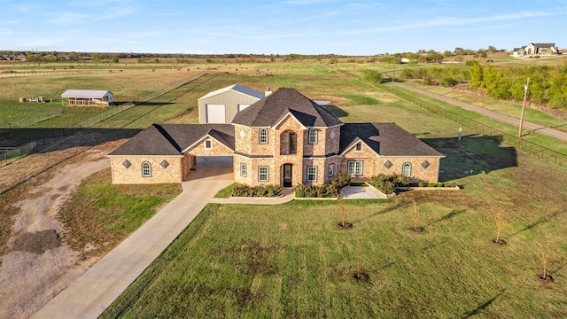 bird's eye view featuring a rural view