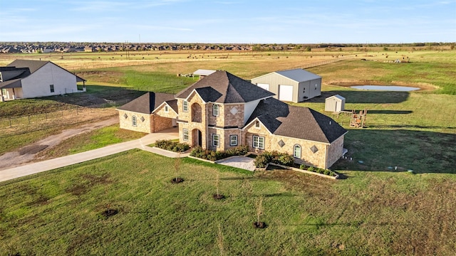 drone / aerial view featuring a rural view