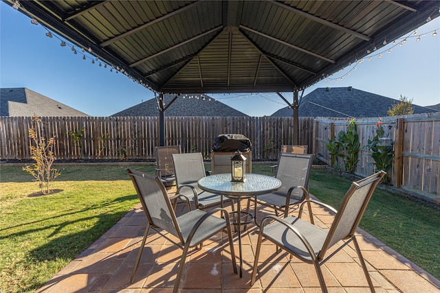 view of patio / terrace featuring a gazebo