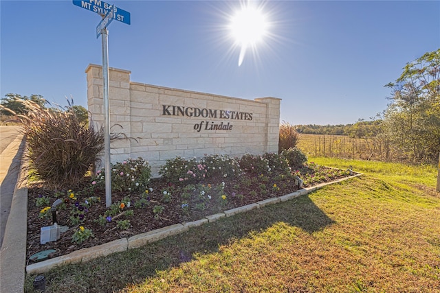 view of community sign