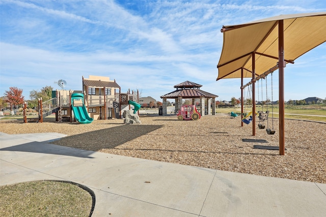 view of jungle gym with a gazebo