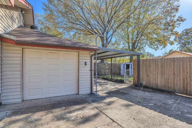 view of garage