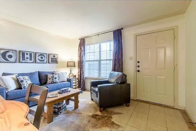 view of tiled living room