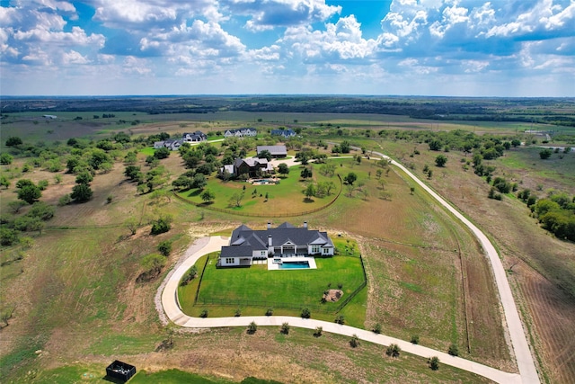 bird's eye view featuring a rural view