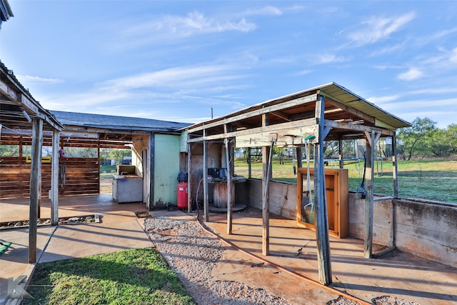 exterior space with an outdoor structure