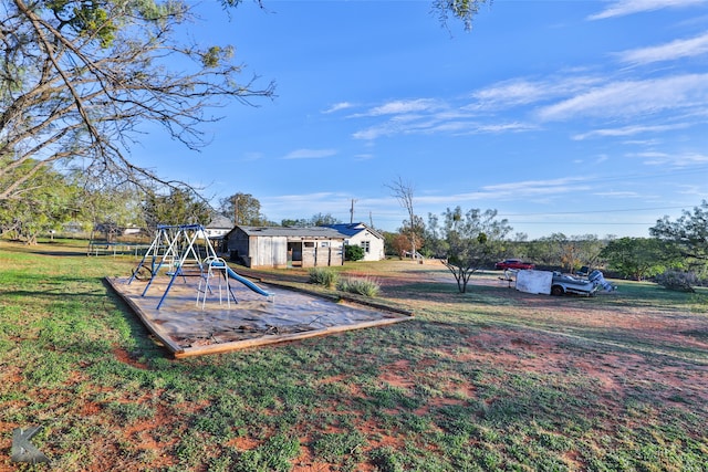 exterior space with a playground