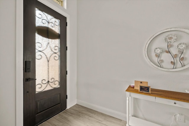 entrance foyer with light hardwood / wood-style flooring