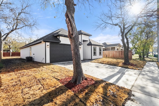 view of home's exterior with a garage