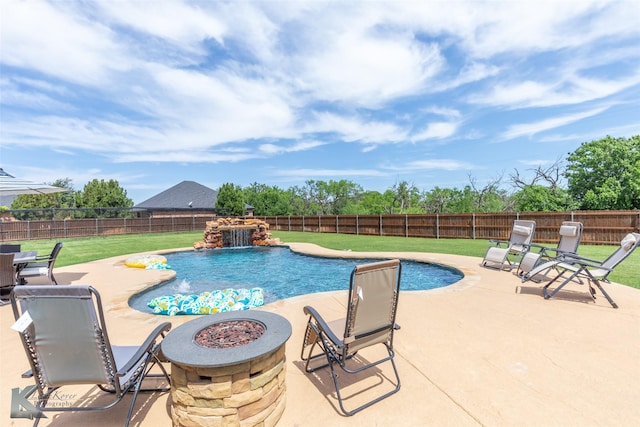 118 Prairie Creek Way, Abilene, TX 79602 - view of pool featuring a fire pit and a patio