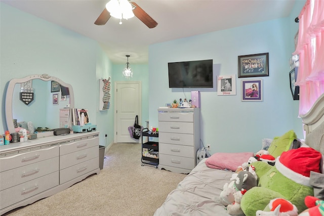 118 Prairie Creek Way, Abilene, TX 79602 - bedroom with light colored carpet and ceiling fan