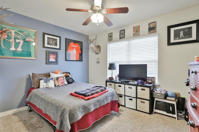 118 Prairie Creek Way, Abilene, TX 79602 - carpeted bedroom with ceiling fan and baseboards