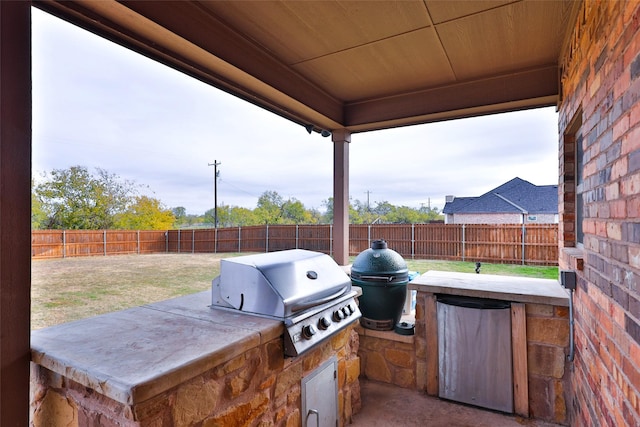 view of patio / terrace featuring a grill and area for grilling