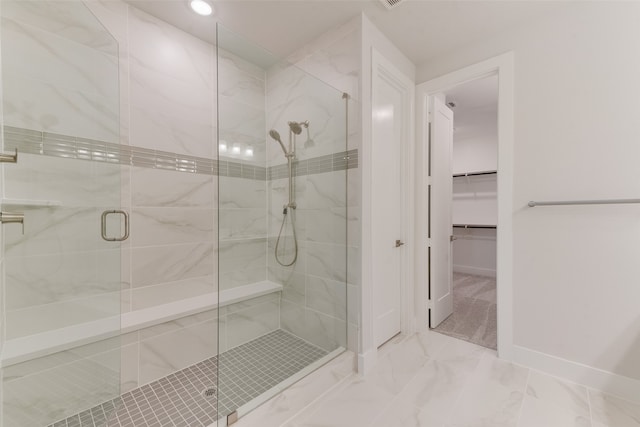 bathroom with an enclosed shower