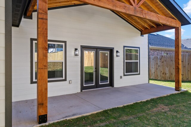 exterior space featuring a patio area and french doors