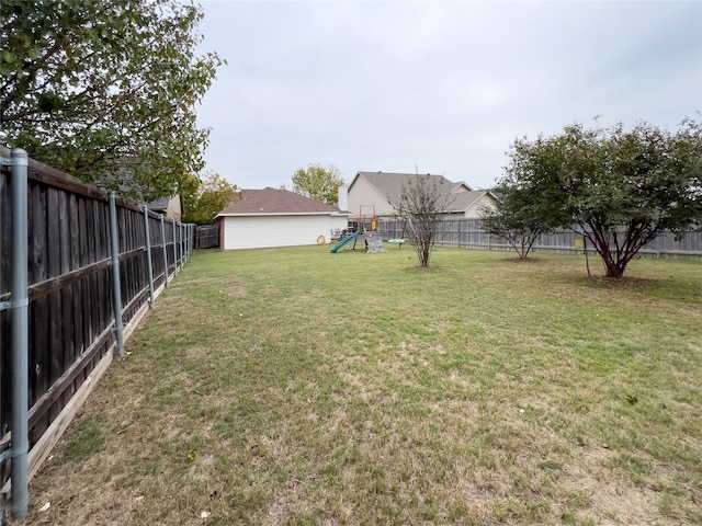 view of yard with a playground