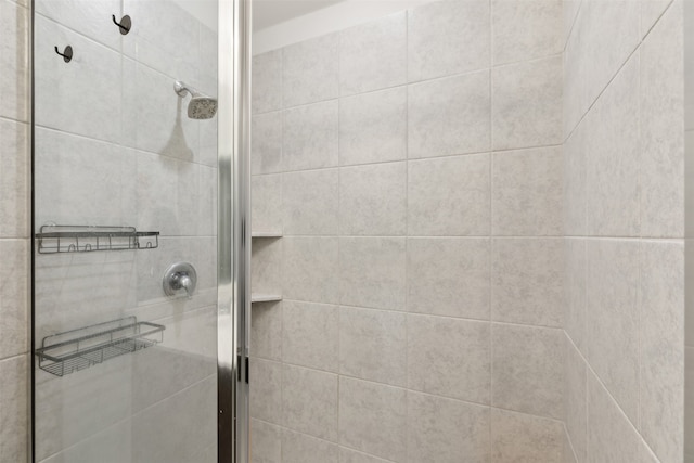 bathroom featuring walk in shower