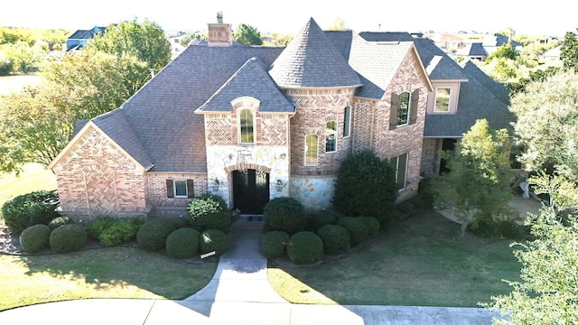 view of front facade with a front yard