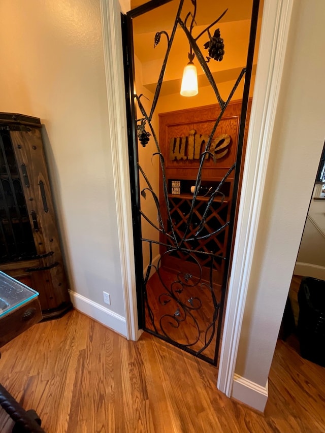 interior space with hardwood / wood-style flooring