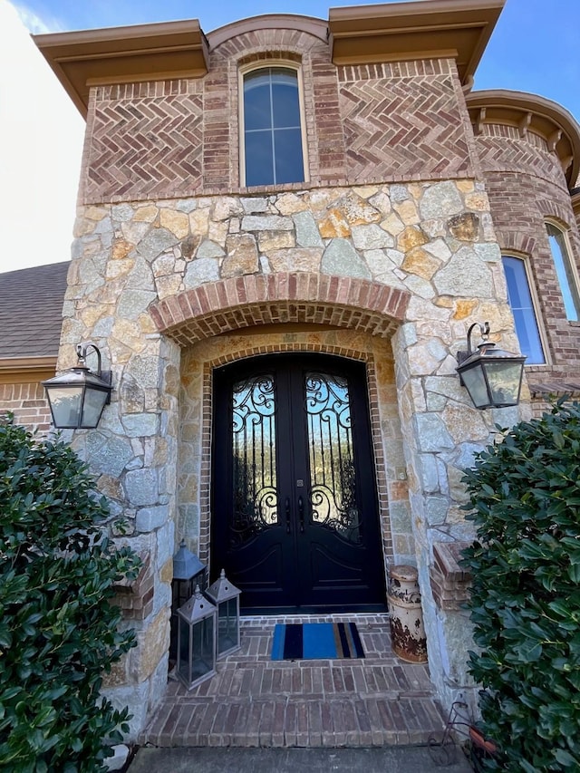 entrance to property with french doors