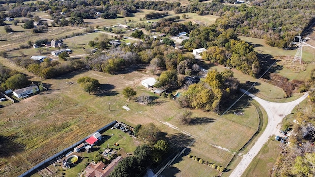 bird's eye view featuring a rural view