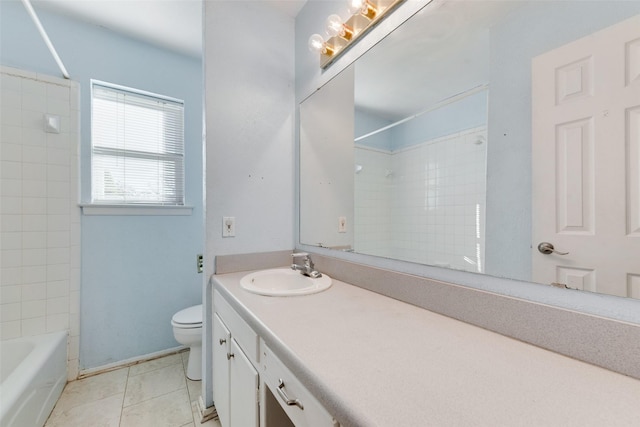 7421 Christopher Ct, North Richland Hills, TX 76180 - bathroom featuring vanity, bathing tub / shower combination, and tile patterned floors