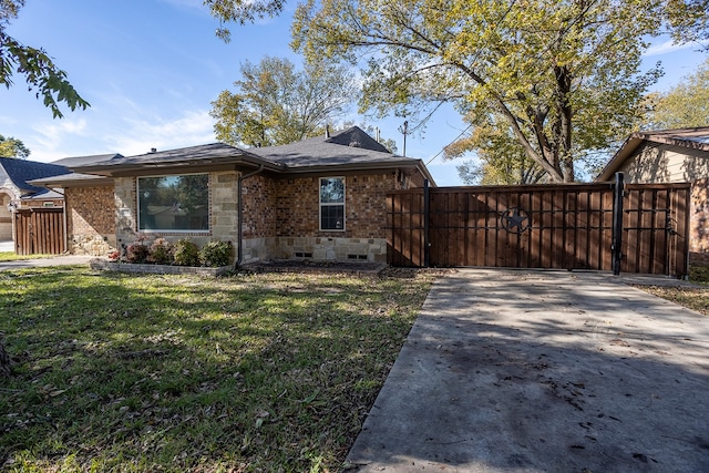 view of property exterior with a lawn