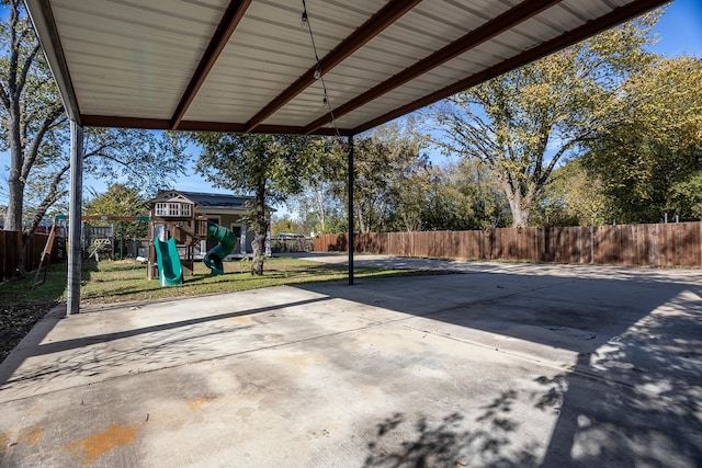 view of patio with a playground