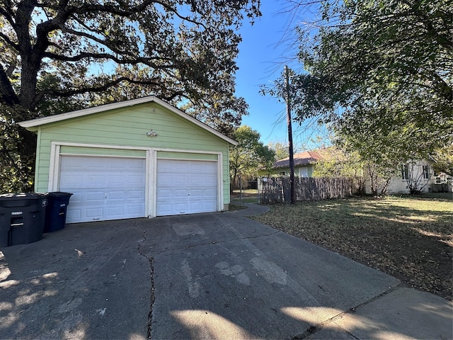 view of garage