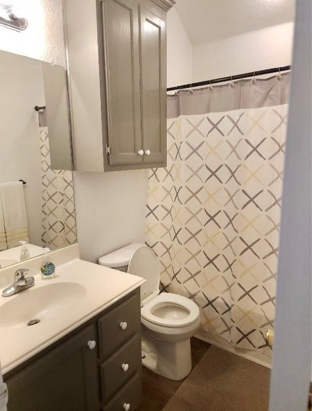 bathroom with vanity and toilet