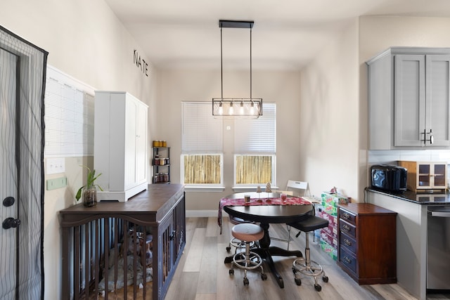 dining area featuring light hardwood / wood-style floors