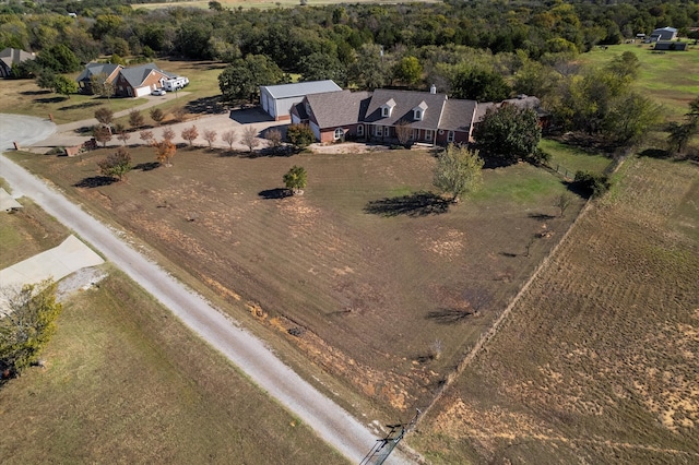 aerial view with a rural view