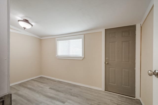 interior space with light hardwood / wood-style flooring