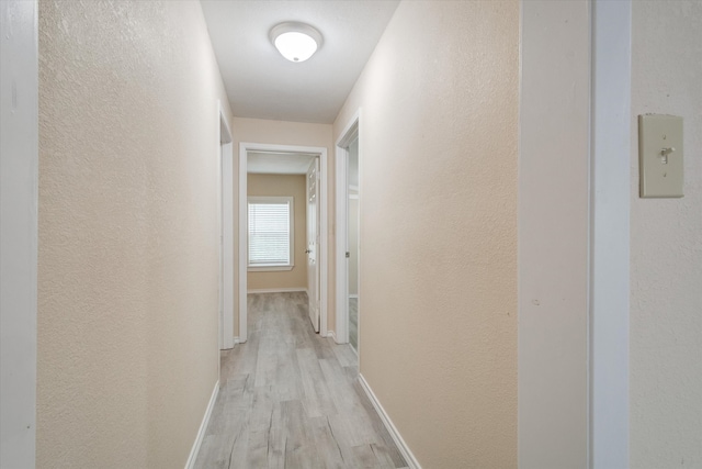 hall featuring light hardwood / wood-style flooring