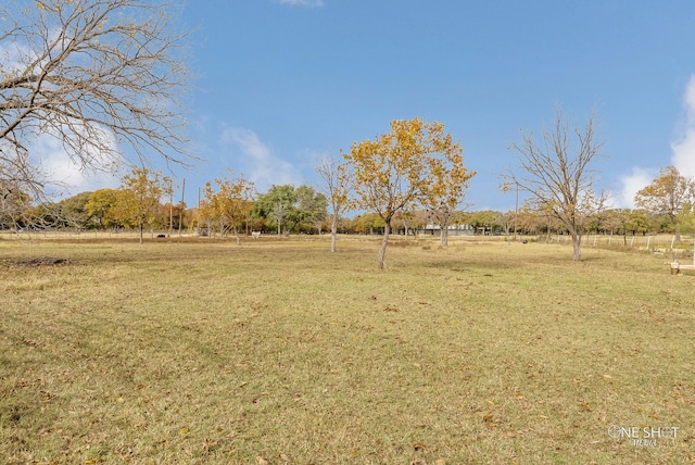 view of yard with a rural view