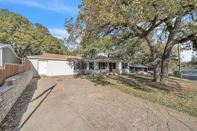 view of single story home