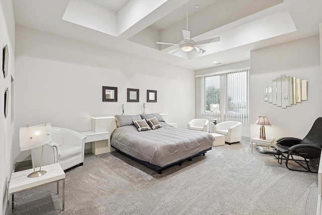 bedroom with carpet flooring and ceiling fan