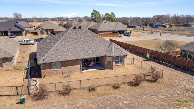 aerial view with a residential view