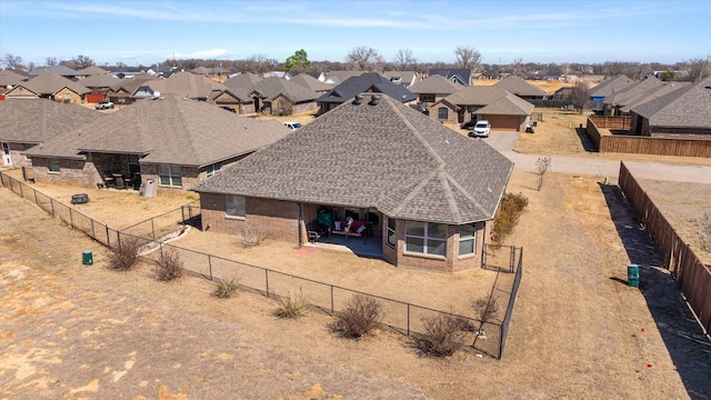 bird's eye view featuring a residential view